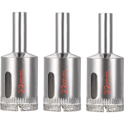 Uxcell 3 Pcs 22mm Diamond Grit Hole Saw Drill Bit for Glass Ceramics Porcelain Ceramic Tile