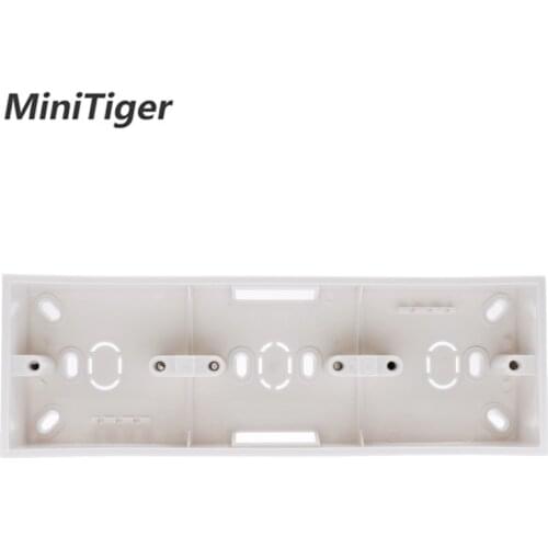Minitiger External Mounting Box 258mm*86mm*34mm for 86 Type Triple Touch Switch or Socket Apply For Any Position of Wall Surface