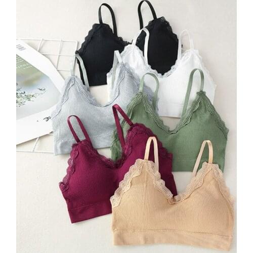 Womens Active Bras Adjustable Thread Lace Bra Wrapped Chest Girl Vest Yoga Bra Underwear Lingerie Brassiere