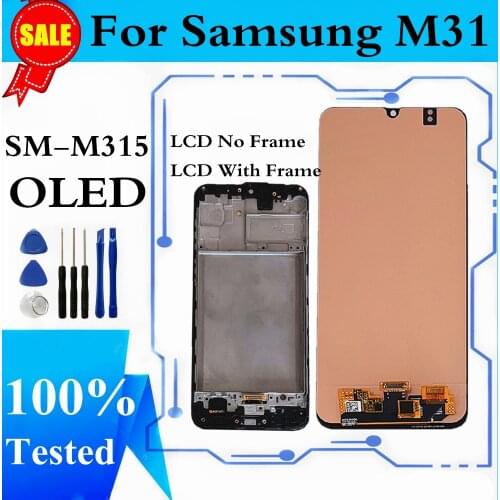 OLED LCD For Samsung Galaxy M31 M315 SM-M315F LCD Display Touch Screen Digitizer Assembly For Samsung M31 Display Replacement