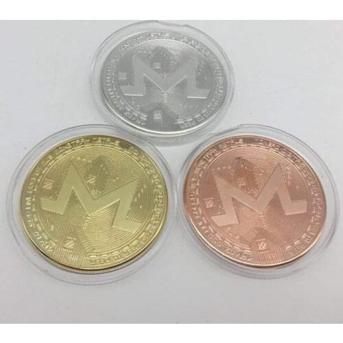 Gold/Silver-Plated Monero Coin Commemorative Coin Art Collection Gift Physical Metal Imitation Home Party Decor Replica Coins