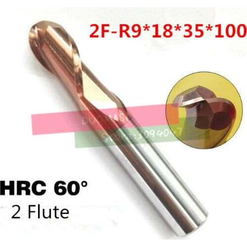 2F-R9*18*35*100 HRC60,carbide Square Flatted End Mills coating:nano TWO flute diameter 18mm, The Lather,boring Bar,cnc,machine