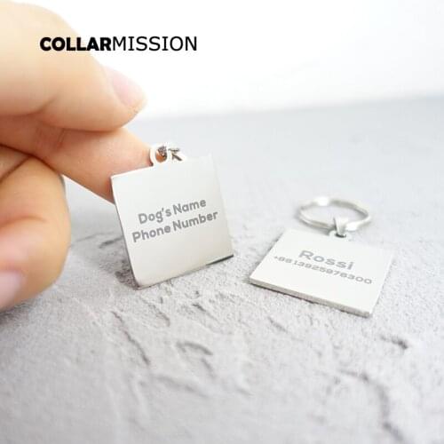 Stainless steel cat dog tag blank engrave pet name gun black cat ID tag smooth surface ID tag DIT-034