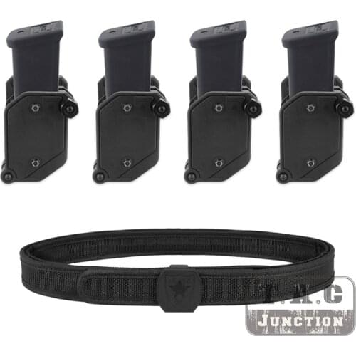 4PCS IPSC Magazine Holster + Belt Set IDPA USPSA 3-GUN Mag Pouch Shooting Competition Combo For 9mm .45 Colt 1911 CZ 75 P226 G22
