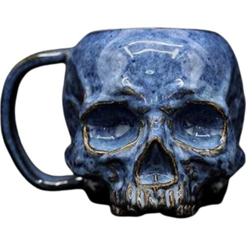 Halloween Resin Skull Mug Skull Resin Beer Mug Scary Skeleton Head Cup Coffee Cup Drinking Tumbler Table Decor Ornament