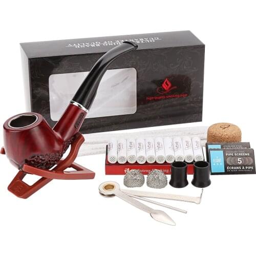 Resin Tobacco Pipe Set 504 Head Smoke Pipe Smoking Herb Grinder Filter Cleaning Gift Box For Smoking Accessories Erliao