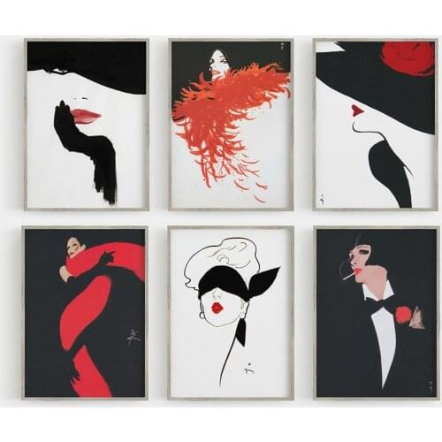 Minimalist Abstract Modern Smoking Woman Wall Art Canvas Painting Nordic Posters and Prints Wall Pictures for Living Home Decor