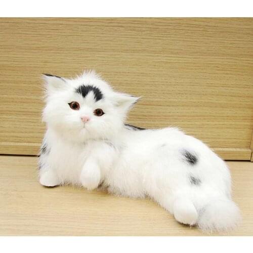 Simulation cute lying cat 23x14x12cm model polyethylene&furs cat model home decoration props ,model gift d475