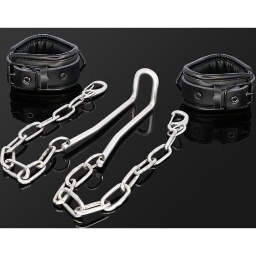 Stainless Steel Male Humbler Ball Stretcher with Leather Ankle Cuffs Pulling Weight Torture Cruel Sexual Abuse Male Sex Toys