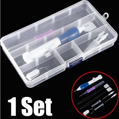 1Set DIY Magic Embroidery Pen Set Punch Needle Stitching Knitting Sewing Tool Kit Embroidery Pen Punch Needle DIY Craft Set