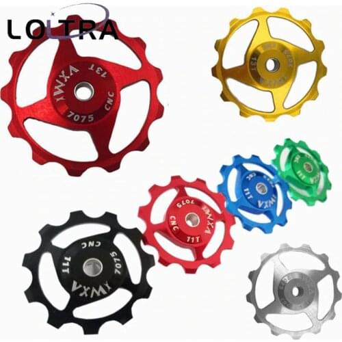 LOLTRA 11T 13T MTB Bicycle Rear Derailleur Jockey Wheel Pulley AL7075 CNC Road Bike Guide Roller Idler 4mm 5mm 6mm