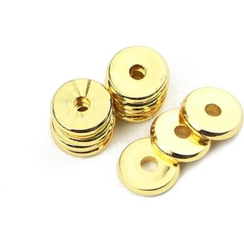 Flat Round Coin Spacer Copper Beads Gold/RoseGold Color Loose Beads For Jewelry Bracelet Necklace Making DIY Accessories 4 6 8mm