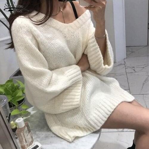 Casual Oversized Pullovers Sweaters Autumn Winter Knitted Solid Sweater Women Loose Warm Jumper Streetwear Teen Knitwear 17228