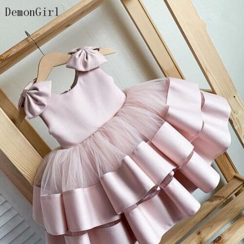 Puffy Tulle Infant Girl Dresses for Birthday Kids Princess Dress Bow Shoulder Kids First Birthday Dresses Photoshoots