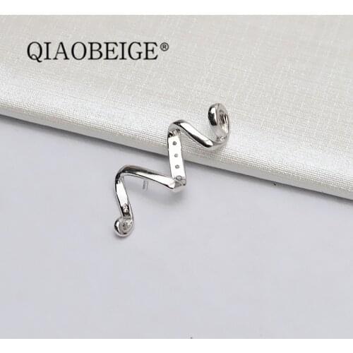 QIAOBEIGE DIY Silver 925 Flash Shaped pearl Pendant suitable 7-8mm round pearl best present for women
