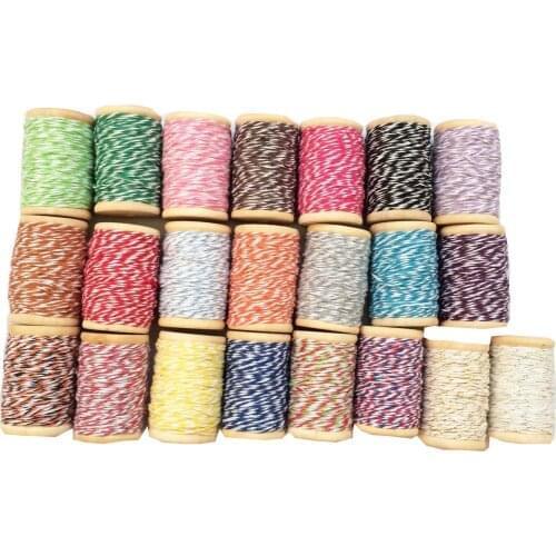 10pcs/lot 30meter/reel double cotton bakers twine 4ply ,divine twine used in all kind packing 22 kinds color