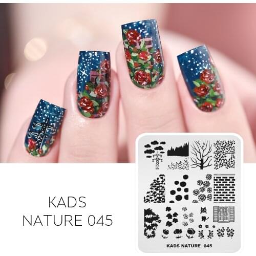 Nail Stamping Plate Flower Line Pattern Design Nail Art Stencil Plate 7*8cm Stainless Steel Nail Art Template for DIY Nail