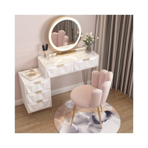 Northern Europe light luxury bedroom dressing table net red ins style modern simple dressing table bedside storage cabinet integ