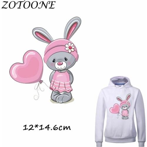 ZOTOONE Iron on Patches Cartoon Animal Heat Transfer Patch for Clothing T Shirt Beaded Applique Clothes DIY Accessory Decoration