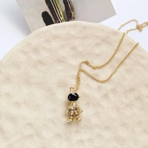 Timlee N007 New Personality Lovely Robot Pendant Metal Necklaces Fashion Jewelry Wholesale