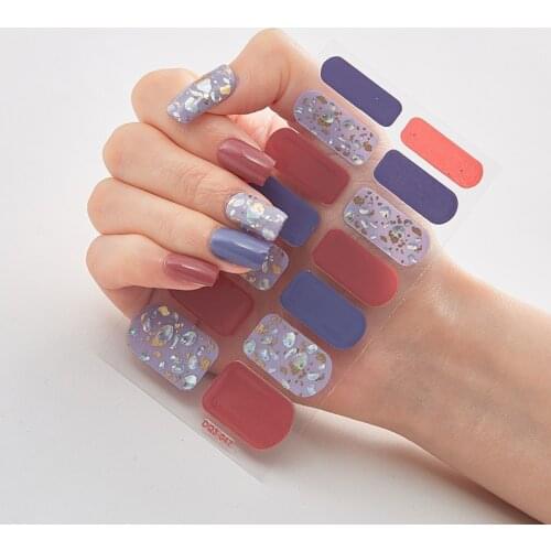 Three Sorts 0f Nail Stickers Minimalist Design Fashion Nail Polish Nail Tips Nail Designs Full Cover Nail Sticker Glitter Series