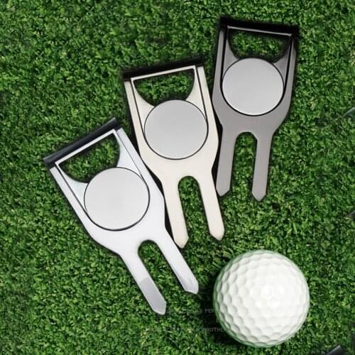 Golf Pitch Mark Convenient Practical Metal Small Divot Fork Repair Tool for Outdoor Golf Marker