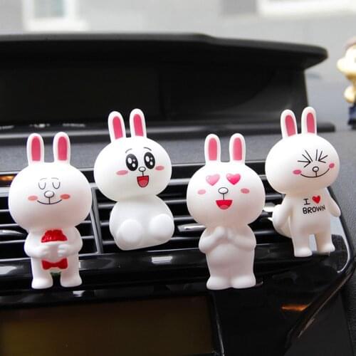 Car Ornament Cute Rabbit Decoration Air Freshener Auto Interior Perfume Fragrance Aroma Flavor Clip Car Accessories