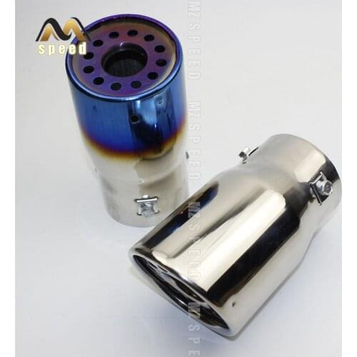 Car Universal Auto Exhaust Pipe Round Tip Stainless Steel Chrome Pipe Exhaust Tail Muffler Tip Silver Pipe