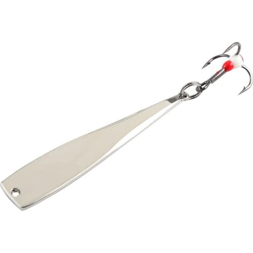 Vertical Jigs Winter Ice Fishing Lure 6g 8g Golden Silver Metal Spoonbait with Treble Hook for fishing of perch and pike