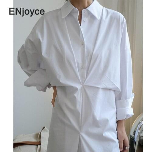 Vintage Knotted Waist Long Shirt Dress Women French Elegant Loose Mid-length Dresses Ladies White Workwear Spring Fall