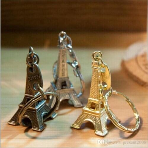 Zakka Vintage Eiffel Tower Keychain / Tower pendant key ring gifts Fashion Wholesales Free shipping Gold Sliver Bronze
