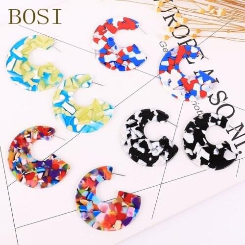2019 Acrylic Earrings Fashion for Women Geometric Big Resin Earrings Trendy Statement Acetate Brincos Party Gift CC Jewelry