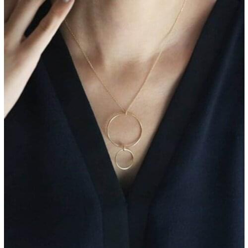 Minimalist Circle Necklace Handmade Jewelry Gold Filled Choker Pendants Collier Femme Kolye Collares Boho Women Necklaces