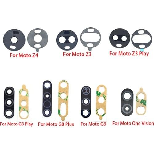 20Pcs Camera Glass For Moto One Vision Fusion Hyper E7 G8 Z4 Z3 G9 Play E5 Plus Power E 2020 Rear Back Camera Lens Glass Sticker