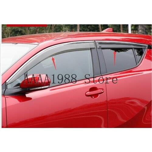 2017 2018 2019 2020 2021Side Window Deflector For Toyota Chr Izoa Black Window Shield Sun Rain Guards For CHR