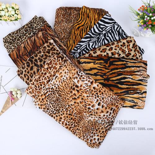 3m/lot Velvet Animal Printed Fabric Tiger Leopard Zebra Sofa Toy Costumes Background Sewing Fabric Accessories