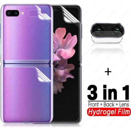 3in1 Front Back Hydrogel Soft Film for samsung galaxy z flip screen protector for Galaxy Z Flip Protective Film Lens Camera