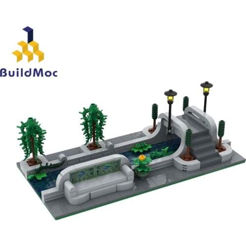 Buildmoc City Street View The Modular Canal 425PCS MOC Model Building Blocks Bricks Toys for Children DIY Toy Kids Gifts
