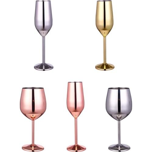 Wine Glasses, Stainless Steel Silver/Rose Gold/Golden Xmas Gift