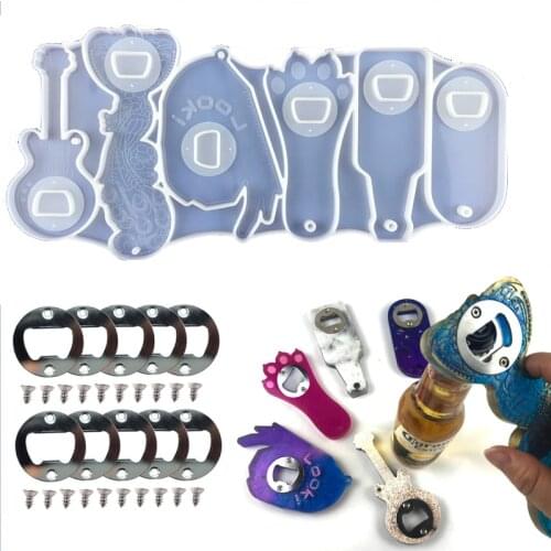 Diy Beer Spanner Silicone Mould Crystal Handmade Resin Opener Mold for Making Epoxy Crafts Home Decoretion