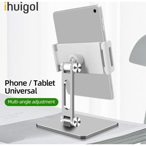 Ihuigol Aluminum Mobile Phone Holder Stand Clip Multi-angle Adjustable Support Tablet Stand for iPhone iPad Desk Mount Holder