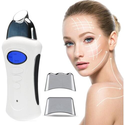 Microcurrent Ion Galvanic Mini Electric Handheld Spa Device with 3 Massage Heads USB Face Lift Beauty EMS Gel Facial Skin Care