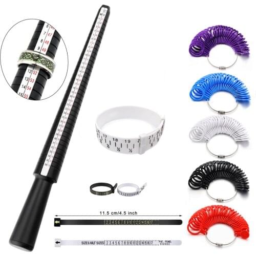 Professional Measuring Tools Measuring Finger Bracelet Ring Stick Sizer Mandrel Stick Finger Gauge Ring for DIY Jewelry Making