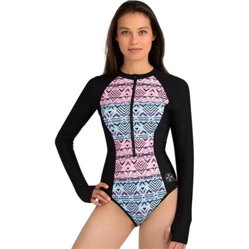 Summer Beach Front Zipper One Piece Swimsuit UV Protection Surfing suit Swimwear