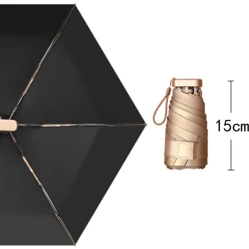 15cm Anti-UV Small Folding Umbrella Rain Women Summer Gift Mini Pocket Parasol Girls Waterproof Portable Travel UMBRELLAS