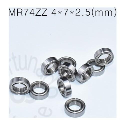 MR74ZZ 4*7*2.5(mm) 10pieces free shipping bearing ABEC-5 Metal Sealed Miniature Mini Bearing MR74 MR74ZZ chrome steel bearing