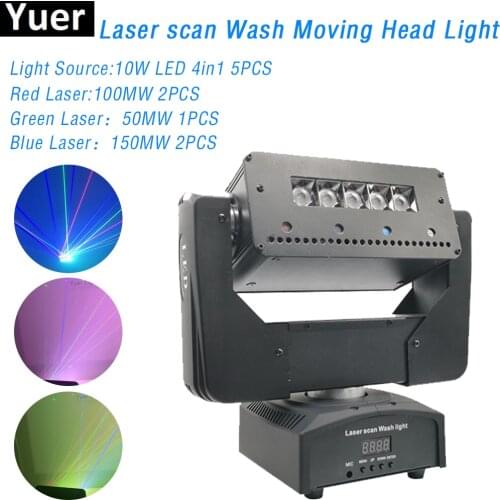 Wash Laser Strobe Beam 4IN1 Scan Moving Head Light 5X10W RGBP 4IN1 LED Stage Light For DJ Disco Club Party Show Lighting DMX 512