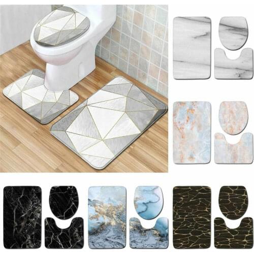 3 Pcs 15 Styles Bath Mat Set Bathroom Carpet Rug Toilet Mat Anti Slip Absorbent Marble Decoration Door Foot Pad Memory Foam New