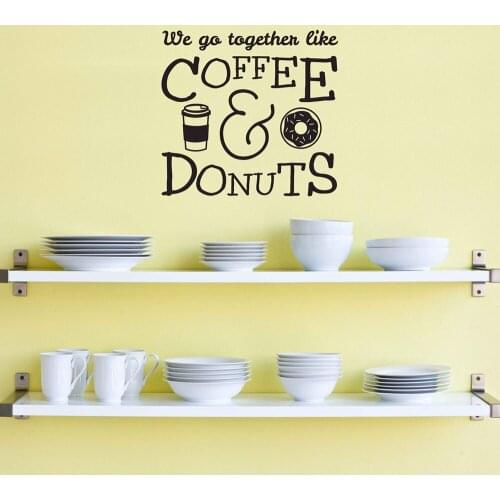 Coffee And Donuts Wall Decal Art Words Door Window Vinyl Stickers Kitchen Kids Room Cafe Dessert Shop Interior Decor Mural E321