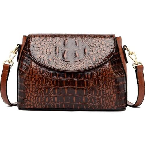 New Fashion Ladies Shoulder Bag Head Layer Cowhide Crocodile Pattern Bag Female Designer Luxury Travelling Bag 2021